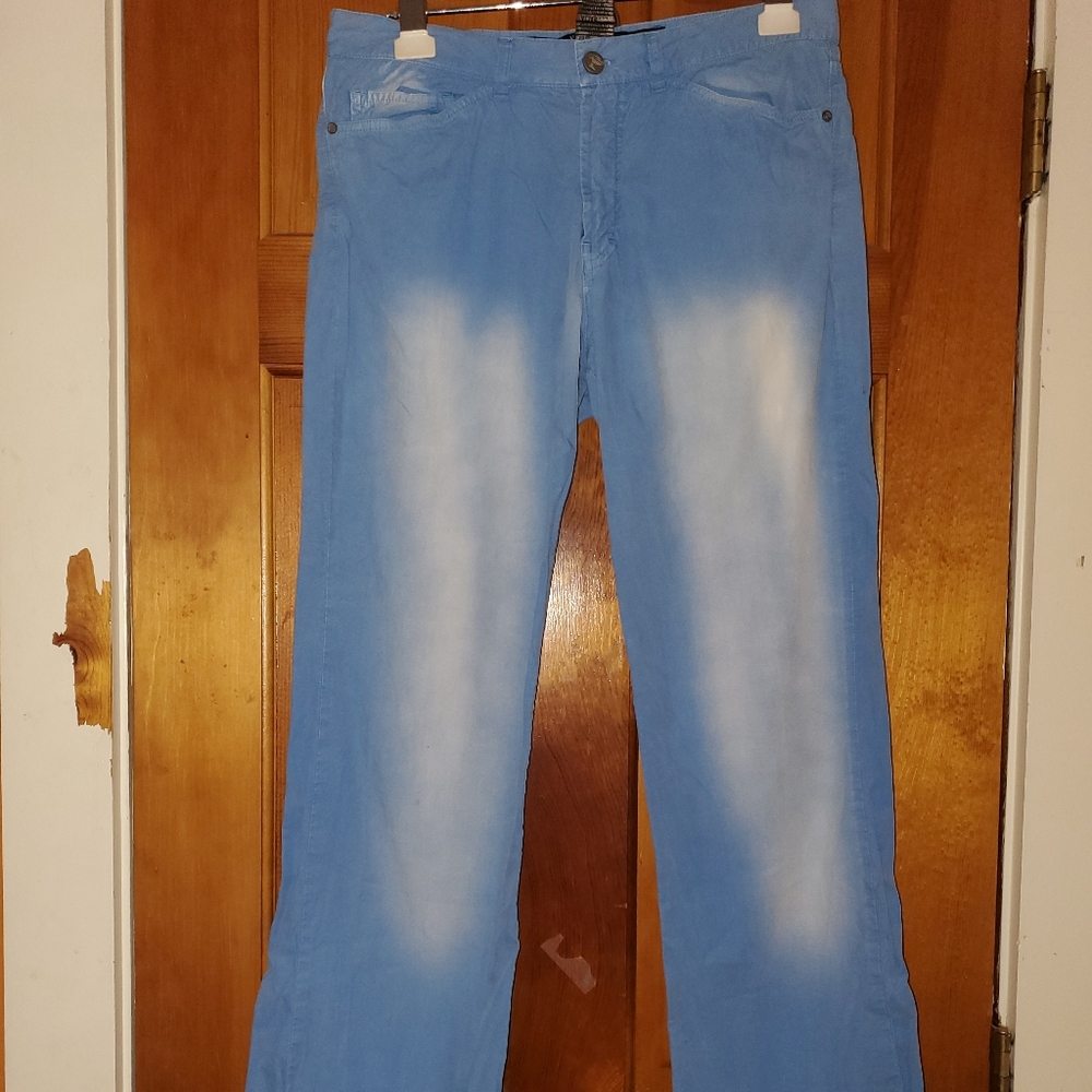 Versace Sky Blue Straight Leg Women's Pants 30